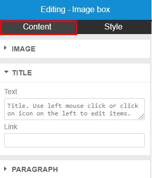 XRipe : website builder image box widget edit content