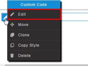 XRipe :  website constructor custom code element widget context menu edit